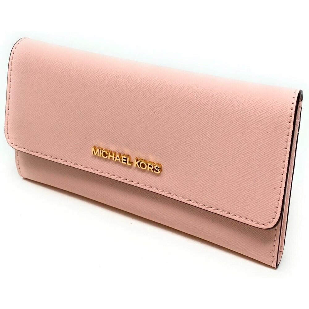 S Michael Kors Large Trifold Wallet Pale Pink Leather 35S8GTVF7L Powder Blush 1
